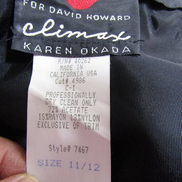 VTG Black VELVET Bow Party WHIMSIGOTH Climax Okada Prom Witchy Fairy Dress S - Picture 9 of 11